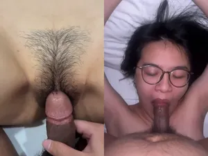 Làm tình em học sinh chubby kính cận ra nước khoái đê mê